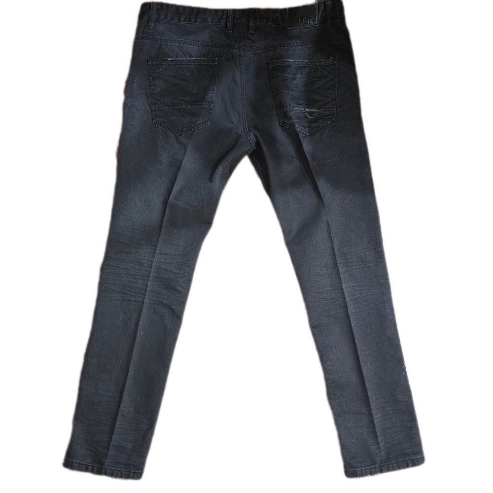 FBRK Mens Ripped Black Jeans 38W X 32L - Picture 6 of 10